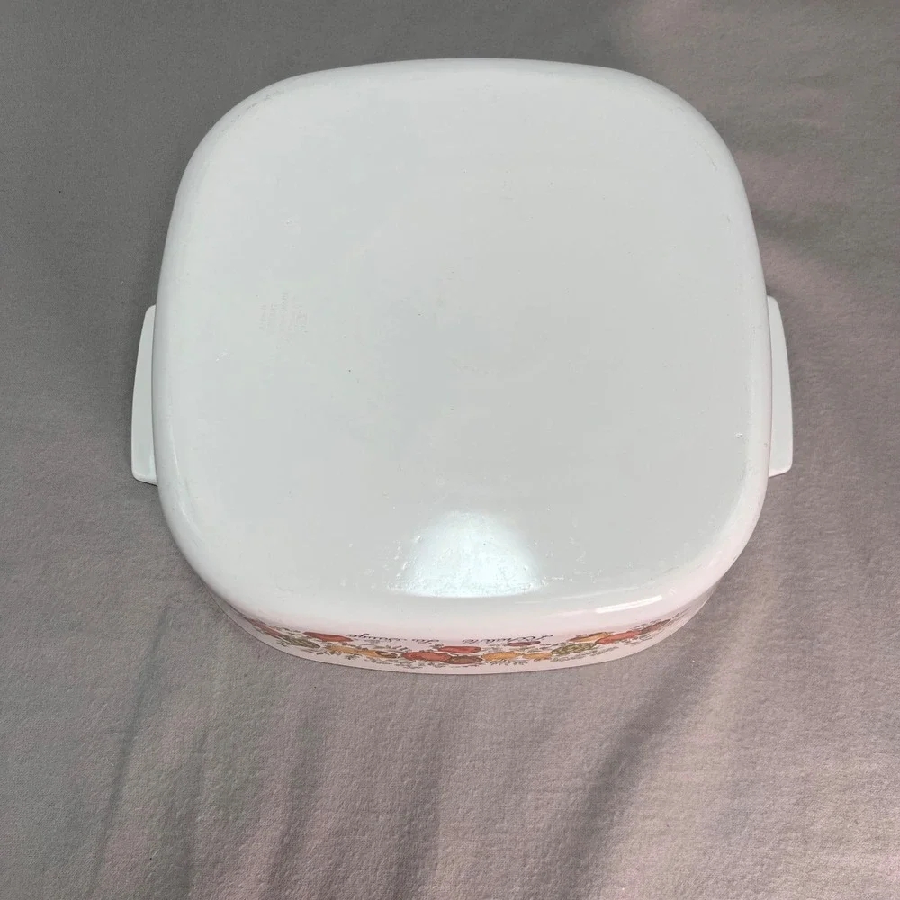 Corning Ware Spice of Life L'Echalote La Sauge A8B 4‎ Quart Square Casserole USA